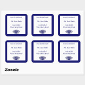 Etiketten op Aangepaste blauwe bloemen (Vel)