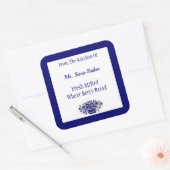 Etiketten op Aangepaste blauwe bloemen (Envelop)