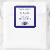 Etiketten op Aangepaste blauwe bloemen (Tas)