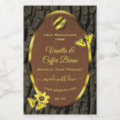 Etiketten van bruine houtkorrel - Bark - Product V (Enkel label)