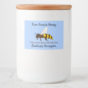 Etiketten van cartoon bijen Acacia Honey Jar
