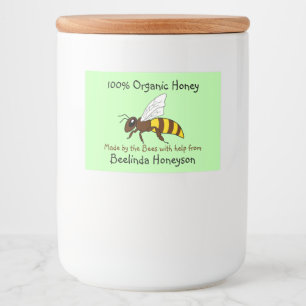 Etiketten van de cartoon Bijen Organic Honey Jar