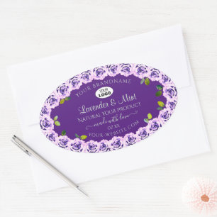 Etiketten van Floral Paarse Rozen die Logo afremme