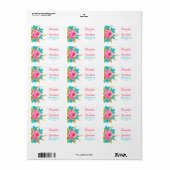 Etiketten van het Adres van de douane met bloemen (Full Sheet)