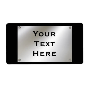 Etiketten van metaal op de douaneplaat