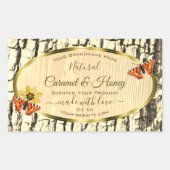 Etiketten van natuurbruin hout, korrelschors (Voorkant)