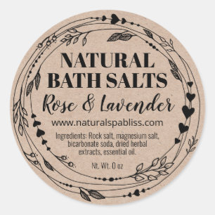 Etiketten van natuurlijk organisch Kraft Bath-zout