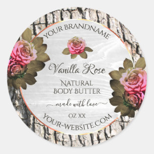 Etiketten van natuurlijke boomschors Witte houtkor