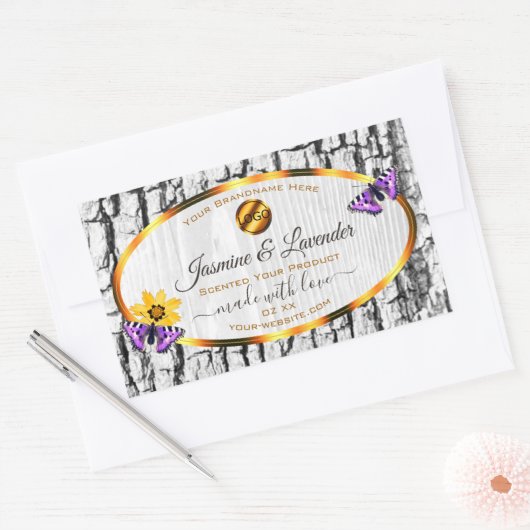 Etiketten van witte houtkorrel - Bark - Product to (Envelop)