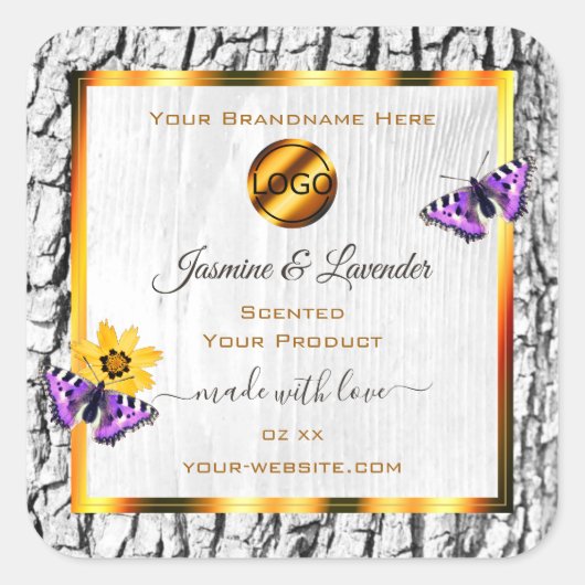 Etiketten van witte houtkorrel - Bark - Product to (Voorkant)