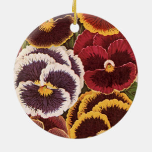  etiketten van zaadverpakkingen, tuinpootbloemen keramisch ornament