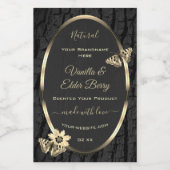 Etiketten van zwarte-boomschors en houtachtige kor (Enkel label)