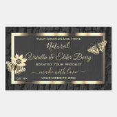 Etiketten van zwarte-boomschors en houtachtige kor (Voorkant)