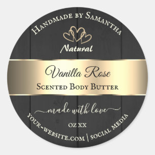 Etiketten van zwarte houtkorrel Gold Decor Product