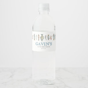 Etiketten viswaterflesjes, viswater
