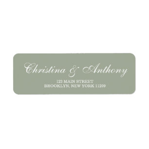 Etiketten voor aangepast Sage Wedding Monogram ret