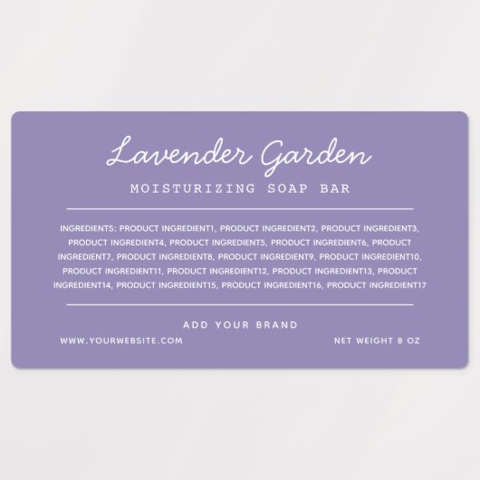 Etiketten voor aangepaste kleurscript voor ingredi labels (Design 1)