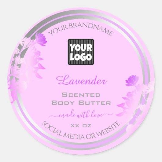 Etiketten voor aangepaste Logo Verpakking Paars Si (Voorkant)