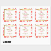 Etiketten voor de verpakking van roze en goudbloem (Vel)