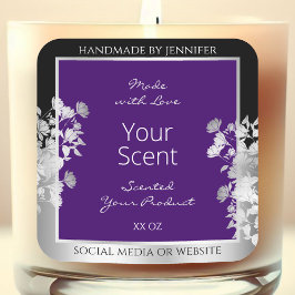 Etiketten voor flessenproducten Paars en zilver