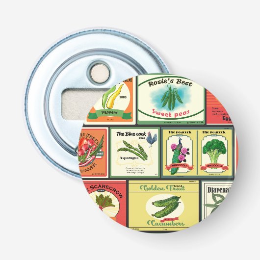 Etiketten voor  groenten en fruit button flesopener (Voorkant)