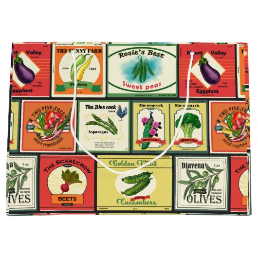 Etiketten voor groenten en fruit groot cadeauzakje (Voorkant)