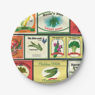 Etiketten voor groenten en fruit papieren bordje