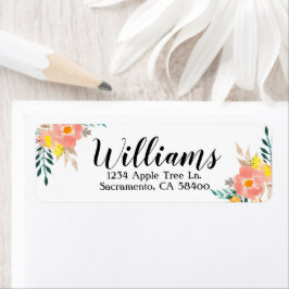 Etiketten voor het kantooradres van de waterverf F