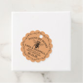 Etiketten voor honingpotten als huwelijksgunst (In situ)
