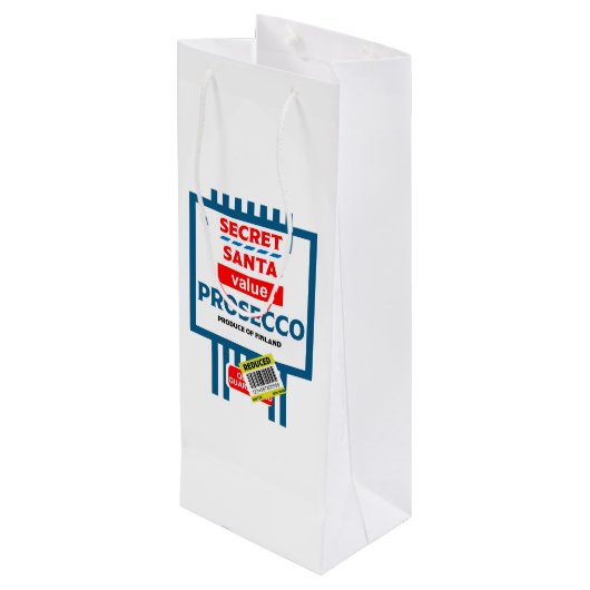 Etiketten voor kerstwijn en mousserende wijn wijn cadeautas (Achterkant Gekanteld)