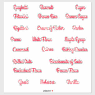 Etiketten voor opslagcontainers in de voorraadkast sticker