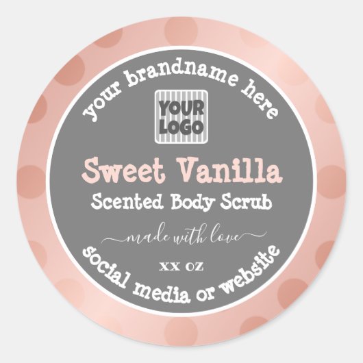 Etiketten voor roze en grijze aangepaste Logo (Voorkant)