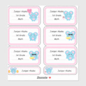 Etiketten voor sticker op school (Cute Rat) (Vel)