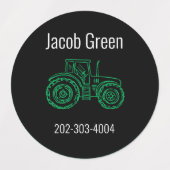 Etiketten voor waterdichte cirkelvormige Sticker (Design 1)