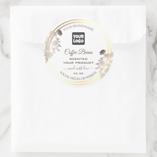 Etiketten voor witte en goudproducten met Logo (Tas)