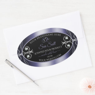 Etiketten voor zwarte blauwe decor voor diamanten 