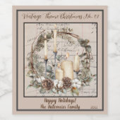 Etiketten wijnset van 6 thema Kerstmis 01 (Enkel label)