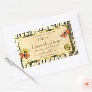 Etikettering van natuurlijke houtkorrels - Logo va Rechthoekige Sticker