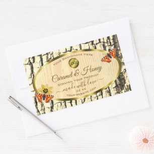 Etikettering van natuurlijke houtkorrels - Logo va Rechthoekige Sticker