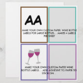 ETIKETTERS VAN DE DOUANEPAPIER VOOR GROTE WIJNEN BRIEFHOOFD (Voorkant / Achterkant)