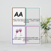 ETIKETTERS VAN DE DOUANEPAPIER VOOR GROTE WIJNEN BRIEFHOOFD (Staand voorkant)