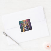Étincelle le Corgi Unicorn - Sticker Arc-en-ciel (Enveloppe)