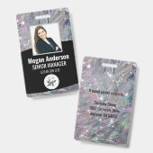 Étincelle Mignonne Badge d'ID photo de l'employé (Avant & arrière)