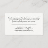 Étincelle Or Confetti | Carte de fidélité Merci (Dos)