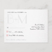 Étincelle rose sur carte postale RSVP noire (Dos)