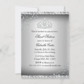 Étincelle Tiara Talons Silver Sweet 16 Invitation (Dos)