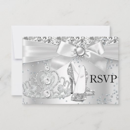 Étincelle Tiara Talons Silver Sweet 16 RSVP (Devant)
