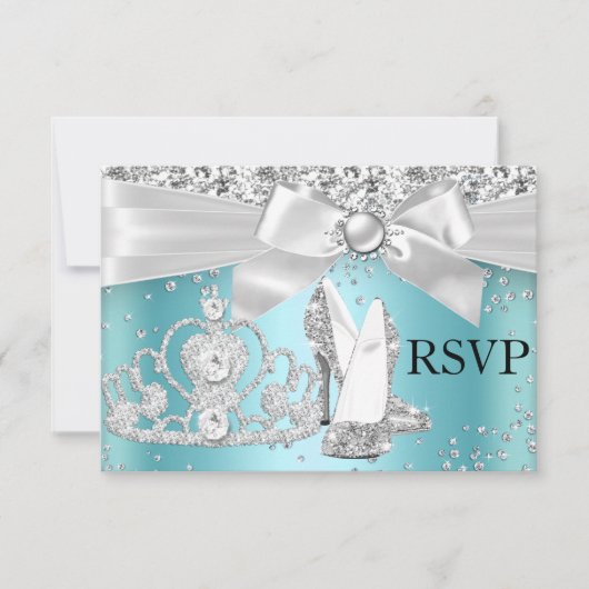 Étincelle Tiara Talons Turquoise Sweet 16 RSVP (Devant)