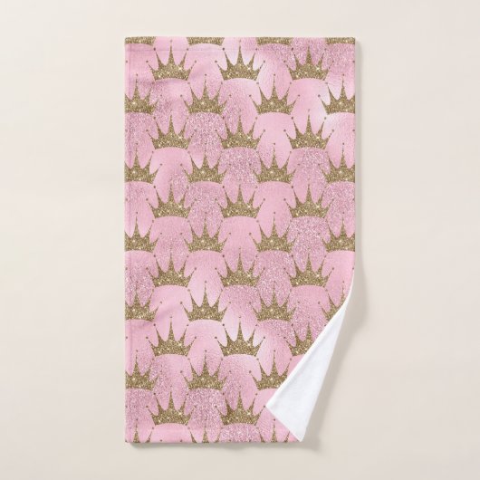 Étincelles blanches à couronne dorée (Serviette à main)