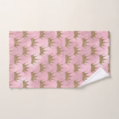 Étincelles blanches à couronne dorée (Serviette à main)